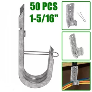 50 Stück 1-5/16 Zoll J Haken Wandhalterung mit Halteclip Netzwerkkabel Kabelmanagement - Bild 1 von 4