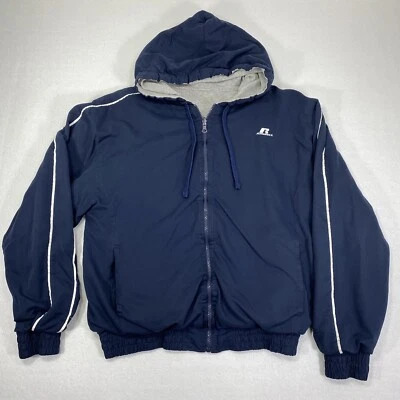 Chaqueta cortavientos reversible mediana Russell Athletic para hombre azul y gris de colección Foto 1 de 4