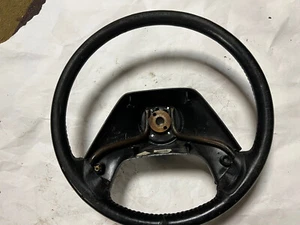 1988-1991 FORD F-150 F-250 F-350 BRONCO LEATHER STEERING WHEEL BLACK USED OEM - Picture 1 of 8