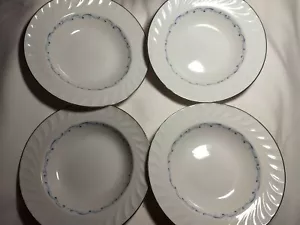 4 Celebrity Fine China - Evening Tide Pattern 8 1/4” Rim Soup Bowls - Excellent - Picture 1 of 8