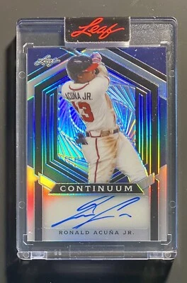 2023 Leaf Continuum Blue Ronald Acuna Jr. Auto Encased 54/108 - Image 1 of 2