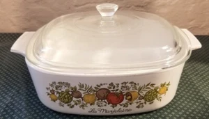 Vintage Corning Ware La Marjolaine A-2-B Spice Of Life with Pyrex 2 QT A 9 C Lid - Picture 1 of 6