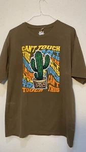 T-shirt uomo Bleeker and Mercer 3XL "Cant Touch This" marrone cactus stampa grafica - Foto 1 di 5