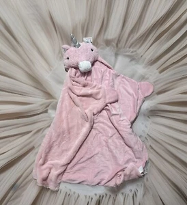 Kid’s Unicorn Hooded Throw W/Hand Pockets 40" X 50" Super Soft & Warm - Picture 1 of 8