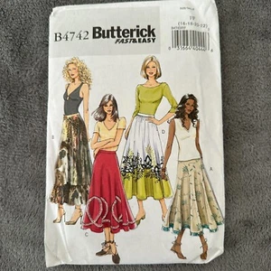 Butterick Sewing Pattern 4742 Sz 16-22 Fast Easy Midi Skirt Flared Ruffle - Picture 1 of 9