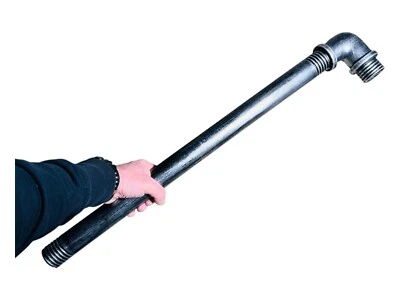 Lungo Tubo In Metallo PU Film Prop Bar In Metallo Argento Arma - Immagine 1 di 4