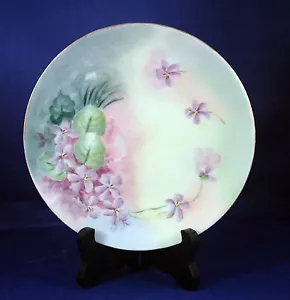Vintage Hand Painted Violets On 6" Plate From Silesia - Old Fashioned & Nice - Picture 1 of 5