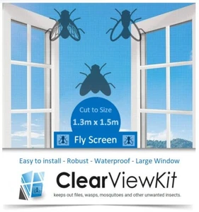 1 x Fliegen- & Insektengitter großes Fenster - Zuschnitt - 1,3m x 1,5m - (schwarz) - Bild 1 von 6