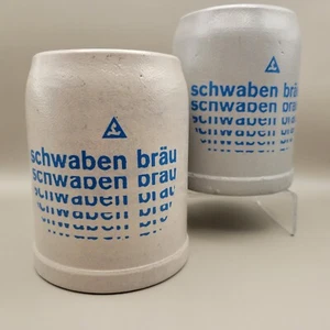 Schwaben Brau 🍺.5L Ceramic Steins🍺Salt Glaze - Made in Germany - Set of 2 - Picture 1 of 14