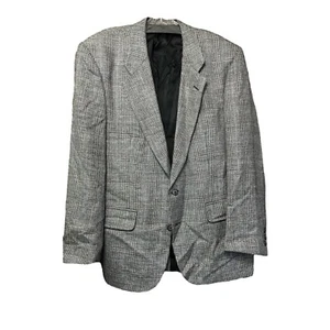 Burberry Gray Black Wool Blend Slight Herringbone Pattern Men's Blazer - Picture 1 of 4