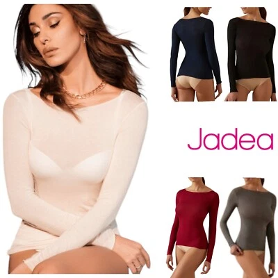 Maglia donna scollo a barca cashmere, modal manica lunga sotto giacca Jadea 4064 - Image 1 of 4