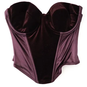 NEW Victoria's Secret VTG 90s Y2K Satin Velvet Corset Bustier Lingerie 34B 34 B - Picture 1 of 12