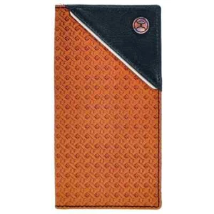 PORTAFOGLIO RODEO HOOEY "HANDS UP BASKET WEAVE" MARRONE CON PELLE NERA HW002-TNBR - Foto 1 di 3