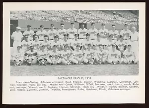 1959 Baseball Guide Page - 1958 Baltimore Orioles - Brooks Robinson - Picture 1 of 1