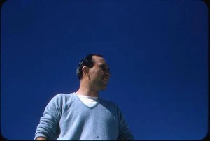 Handsome Man Up-shot Close Profile Vintage 1950s Slide Photo - Picture 1 of 1