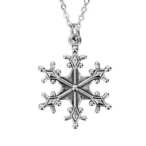 SCHNEEFLOCKE Halskette an Kette - Zinn Charm Winter Ski Schneeflocke Sturm Schneesturm - Bild 1 von 5