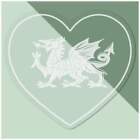 'Welsh Dragon Love Heart' Static Window Clings / Stickers (WC038242)