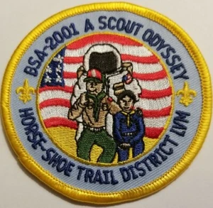 BSA Patch Scout Odyssey 2001 Horse Shoe Trail District LVM Flag Cub Boy Space - Picture 1 of 7