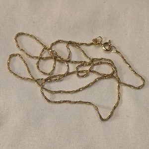 UNOAERRE 14K Gold Signed Wheat Chain Necklace 20" 1.9g Nice Wear or Scrap - Picture 1 of 5