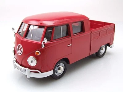 VW T1 Bus DoKa Pritsche rot Modellauto 1:24 Motormax - Bild 1 von 4