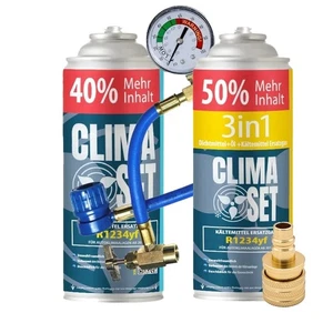Starter Set Kältemittel Ersatzgas R1234y + 3in1 Öl und Dichtmittel+ Füllschlauch - Bild 1 von 4