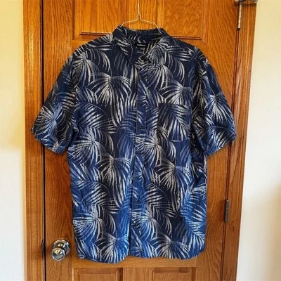 Croft & Barrow Para Hombre XLT Azul Floral Manga Corta Camisa Abotonada Crucero Resort Foto 1 de 4