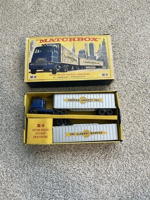 Vintage Matchbox Lesney M-9 Inter State Double Freighter in Original Box - Image 1 of 4