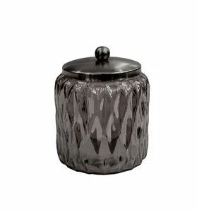 Glacier Collection Black Finish Bathroom Canister - Picture 1 of 7