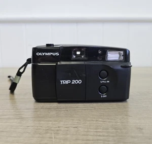 Olympus Trip 200 35mm Film Point and Shoot Camera Black Tested - Picture 1 of 6