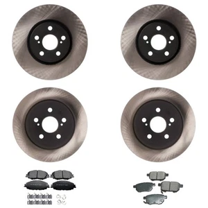 Advics Front Rear Rotor Akebono ProACT Ceramic DiscBrake Pad Kit for Corolla FWD - Picture 1 of 1
