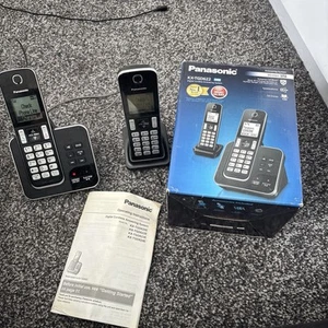 Panasonic KX-TGD622EB Twin Digital Cordless Phone with Call Answering Machine - Zdjęcie 1 z 8