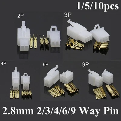 2/3/4/6/9 Pin 2.8mm Mini Connector Plug And Socket Kits for Motorcycle Car Auto - Image 1 of 4