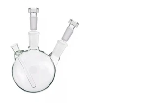 ABGIL Zweihals-Destillier-/Kochkolben mit Rundboden und Schutzrohr - Bild 1 von 3