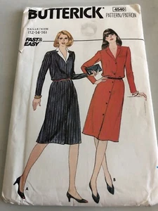 vintage Butterick 4540 tailored Front Button LS dress 12 14 16 Bust 3436 38 UC - Picture 1 of 2