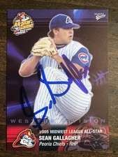 2005 Midwest League All Star Sean Gallagher RC Auto Signed Autograph Cubs 