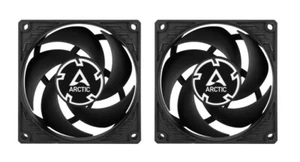 2 x Pack Arctic P8 PWM PST 80mm 8cm Black PC Case Fans 3000RPM 23.4CFM 12v 4-Pin - Picture 1 of 9