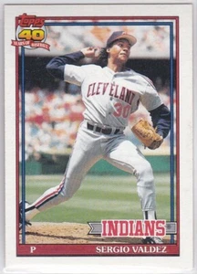 M) 1991 Topps Baseball Trading Card - Sergio Valdez #98 - Picture 1 of 2