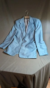 Downing Street Hand Tailored Suit Coat Sport Jacket Blazer Teal 40 R - Picture 1 of 5