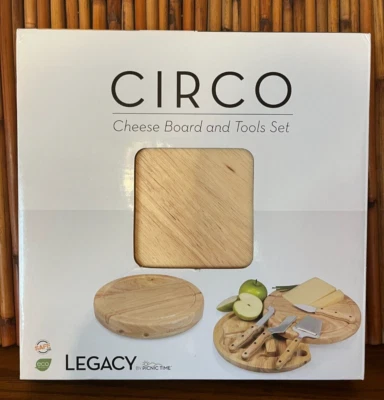 Cheese Cutting Board and Tool Set 4 Tools Swivel Open Circular Legacy Circo - Image 1 of 4