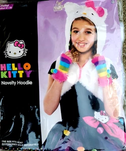 NEU Hello Kitty Neuheit Hoodie Weste Kinder Größe Medium 8-10 Halloween Verkleiden - Bild 1 von 2