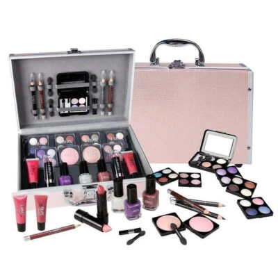 42pc BEAUTY COSMETIC SET VANITY CASE GIFT MAKE UP BOX STORAGE TRAVEL CARRY KIT - Image 1 of 4