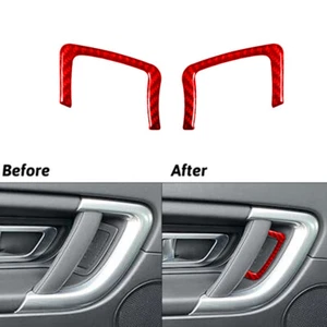 Red Carbon Fiber Rear Door Handle Top Trim For Land Rover Discovery Sport 15-19 - Picture 1 of 16