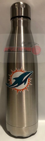 Miami Dolphins NFL 17oz Team Logo Stainless Steel Water Bottle FREE SHIP!! Cover