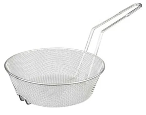 8-Inch Round Nickel Plated Culinary Basket, Medium Mesh - Picture 1 of 3