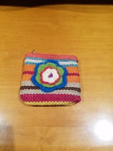 Monedero de tiempo de juego multicolor para niños tejido a mano único raro - Imagen 1 de 3