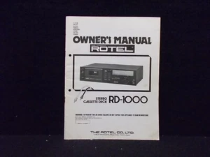 ROTEL RD-1000, Stereo Cassette Deck, Manual, D-GB-F-NL-ES-I-S-CN. #K-378-18 - Imagen 1 de 2