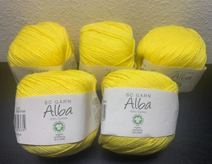 (Lot of 5) BC Garn Alba Organic Cotton Yarn, 18 Daffodil Yellow - Picture 1 of 4