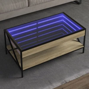 Couchtisch mit Infinity-LED Sonoma-Eiche 90x50x38 cm - Bild 1 von 11