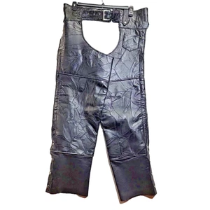 Vintage Genuine Leather Chaps Mens Small Motorcycle Cycle Riding Chaps - Picture 1 of 12