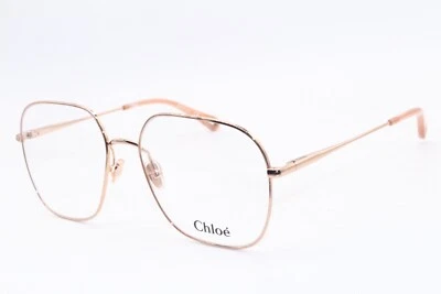 NEW CHLOE CH0023O 002 GOLD CLEAR PEACH AUTHENTIC FRAMES EYEGLASSES 59-17 - Image 1 of 3